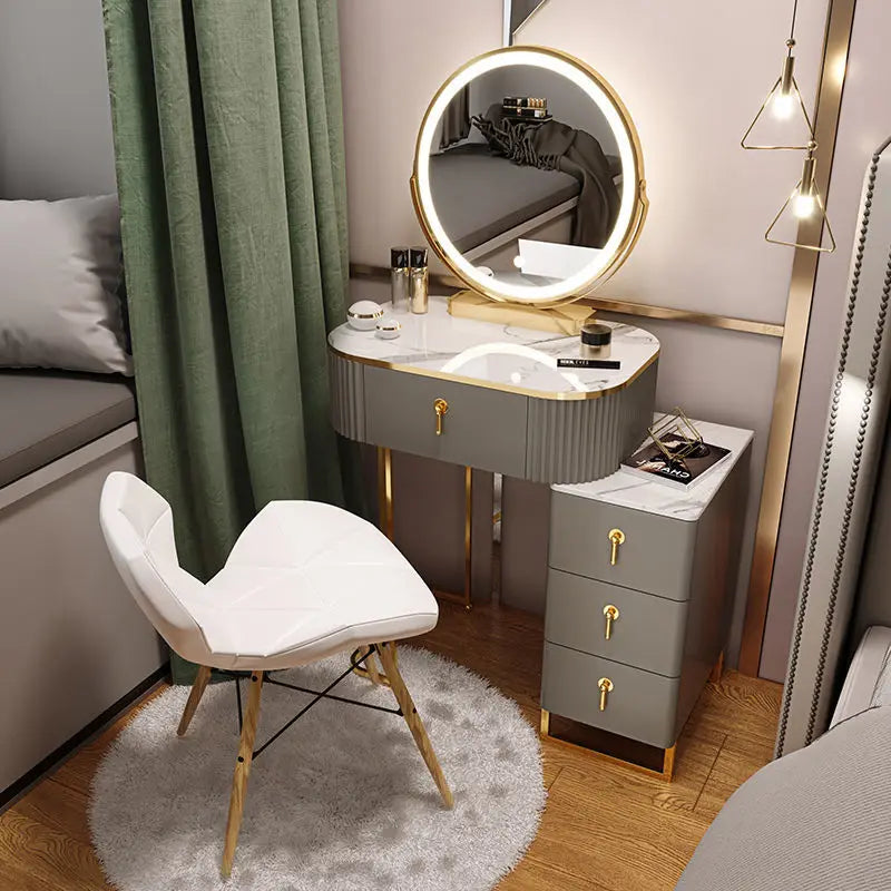 Light Luxury Dressing Table Bedroom Small Apartment Modern Storage Cabinet Integrated Household Furniture Makeup Table Set