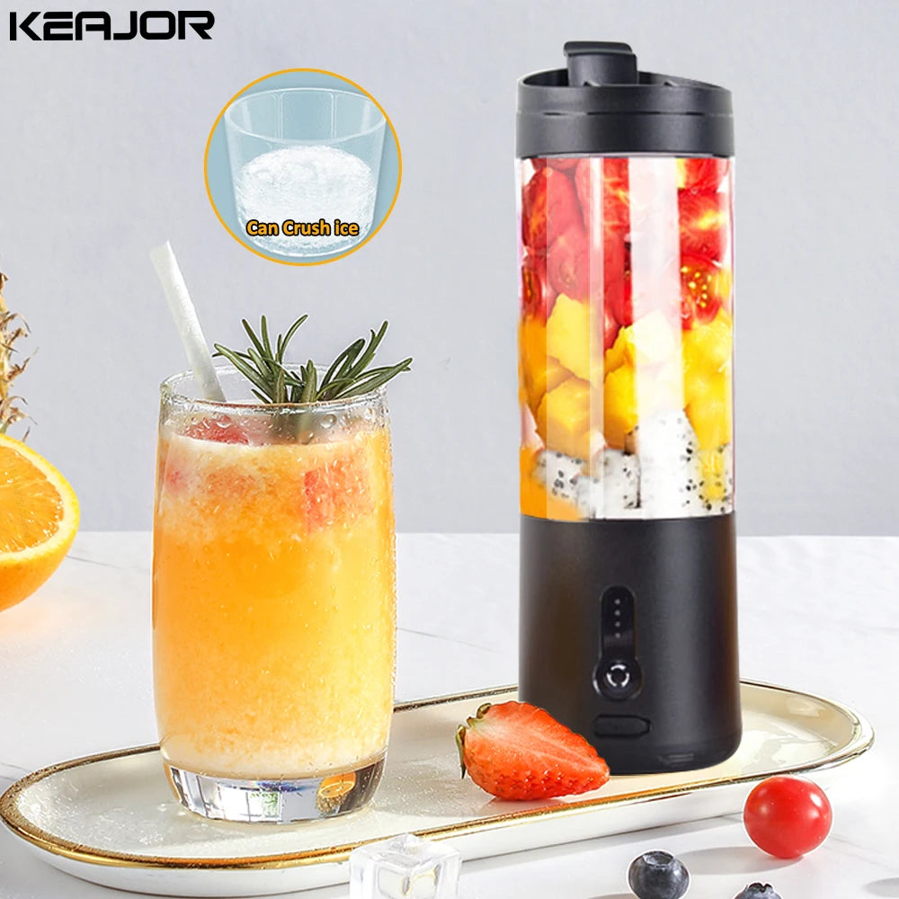 Portable Blender Mini Electric Fruit Juicer Mixer USB Rechargeable Smoothie Orange Fresh Juice Blender Portable Blender