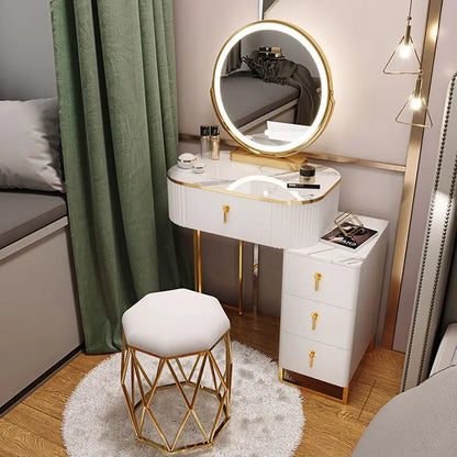 Light Luxury Dressing Table Bedroom Small Apartment Modern Storage Cabinet Integrated Household Furniture Makeup Table Set