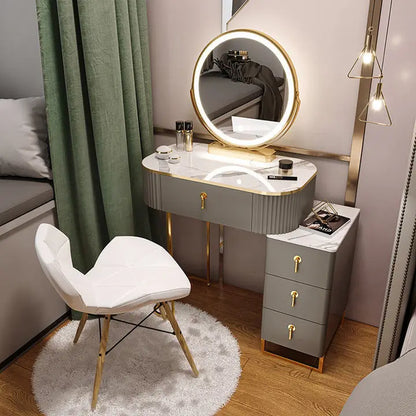 Light Luxury Dressing Table Bedroom Small Apartment Modern Storage Cabinet Integrated Household Furniture Makeup Table Set