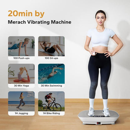 MERACH Vibration Plate Exercise Machine, Lymphatic Drainage Machine, Whole Body Workout Vibration Platform for Wellness and Fitness