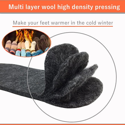 Wool Felt Warm Insoles, Winter Heated Shoe Insoles，Natural Wool Insoles Warm Lambs Wool Insoles for Men and Women (Men'S 7/Women'S 8)