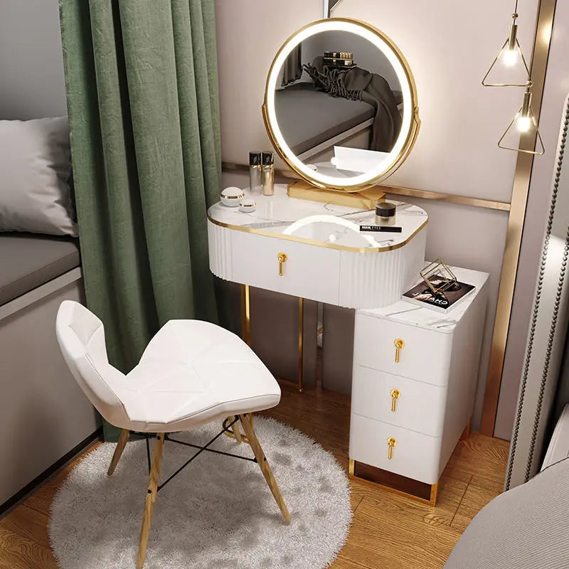 Light Luxury Dressing Table Bedroom Small Apartment Modern Storage Cabinet Integrated Household Furniture Makeup Table Set