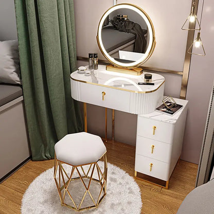 Light Luxury Dressing Table Bedroom Small Apartment Modern Storage Cabinet Integrated Household Furniture Makeup Table Set