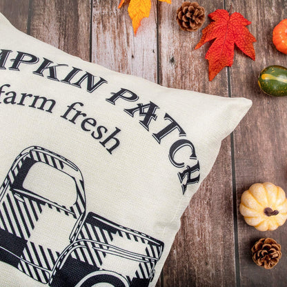 Fall Pillow Covers 18×18 Inch Set of 4 Fall Decor for Home Autumn Farmhouse Buffalo Plaid Pillow Covers Holiday Rustic Linen Pillow Case for Sofa Couch Thanksgiving Throw Pillow Covers