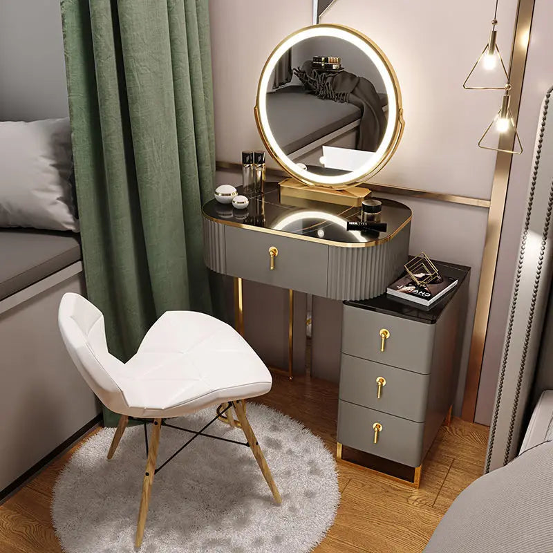 Light Luxury Dressing Table Bedroom Small Apartment Modern Storage Cabinet Integrated Household Furniture Makeup Table Set