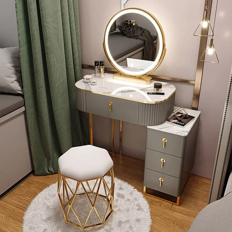 Light Luxury Dressing Table Bedroom Small Apartment Modern Storage Cabinet Integrated Household Furniture Makeup Table Set